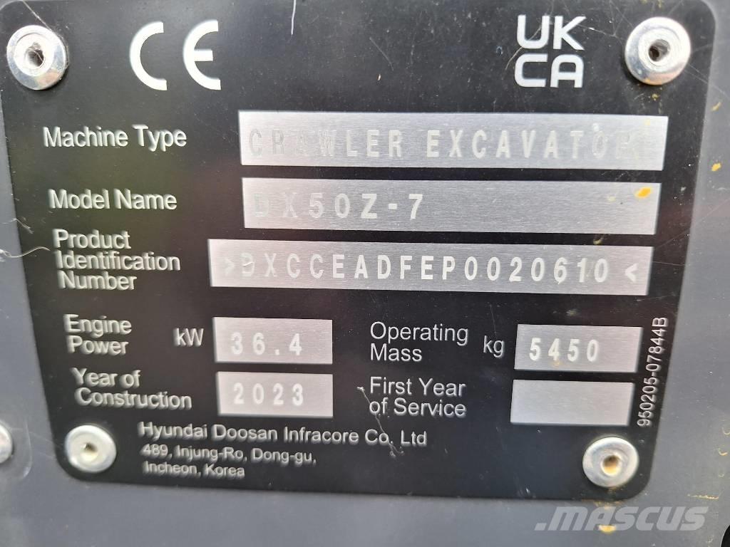 Develon DX 50 Z-7 Mini excavators < 7t (Mini diggers)