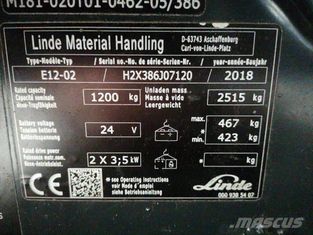 Linde E12-02 Electric forklift trucks