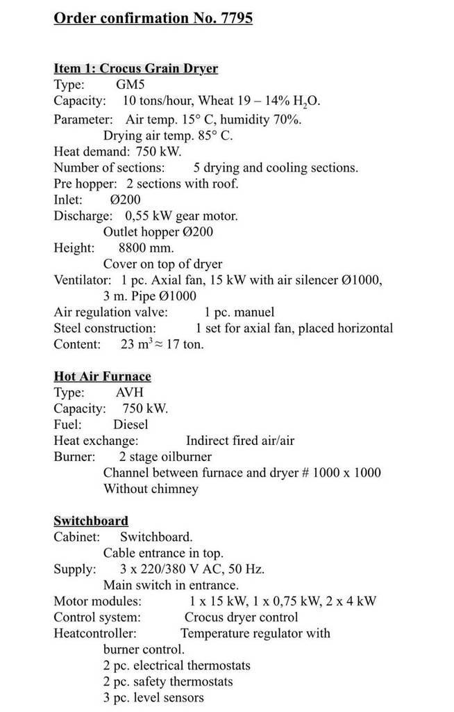 Crocus GM5 Crop processing and storage units/machines - Others