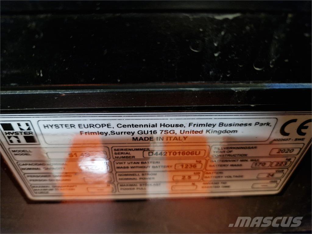 Hyster S1.4S IL Self propelled stackers