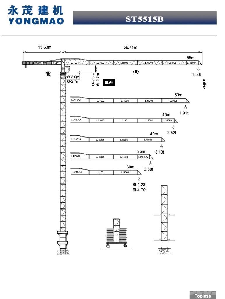 Yongmao ST5515B-6T Tower cranes