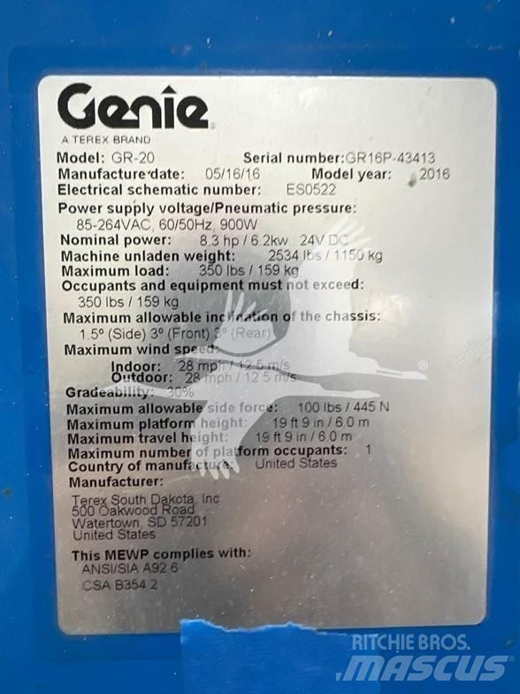 Genie GR20 Vertical mast lifts