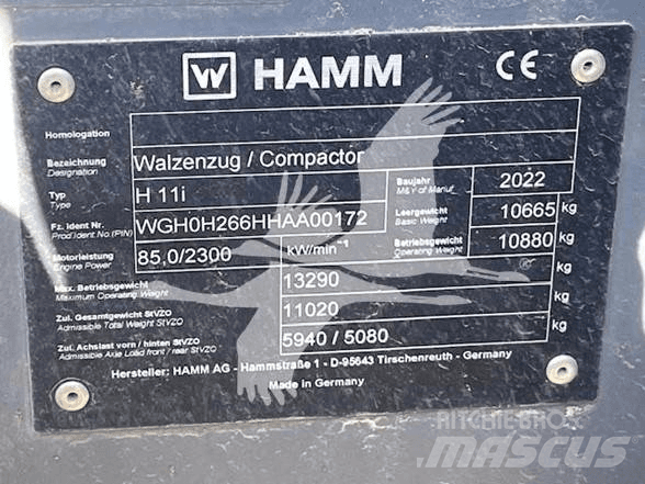 Hamm H11i Single drum rollers