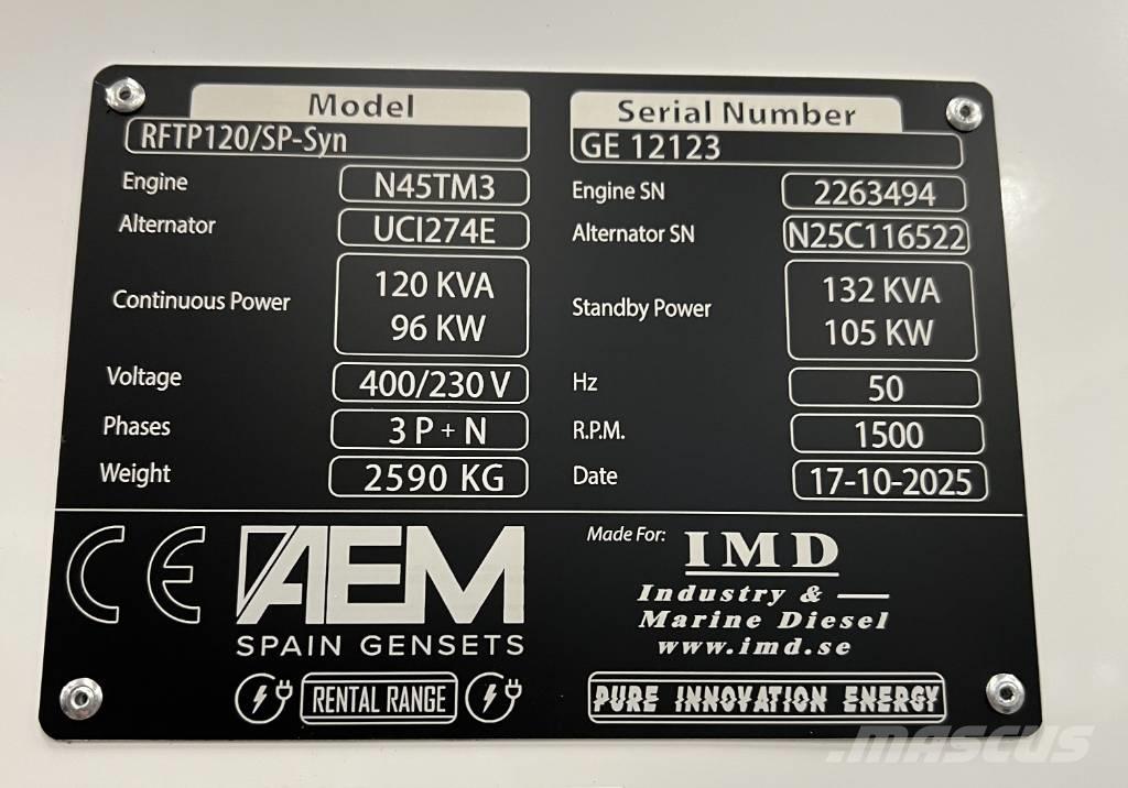  AEM RFTP120/SP-Syn Diesel Generators