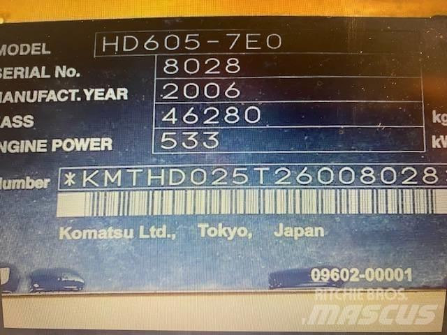 Komatsu HD 605-7 Rigid dump trucks
