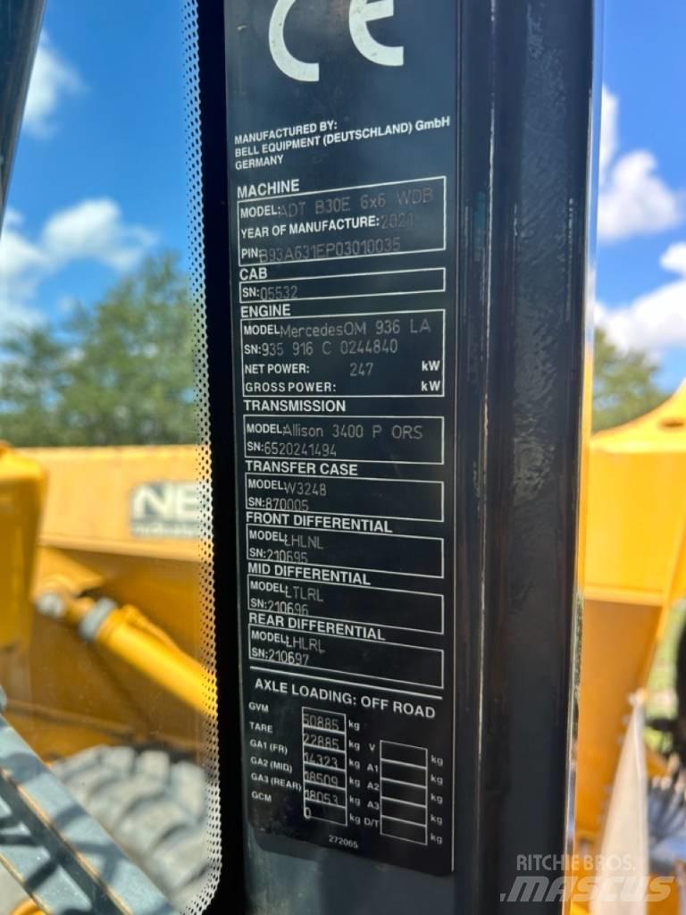Bell B30E Articulated Dump Trucks (ADTs)
