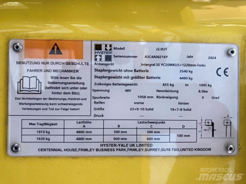 Hyster J 2.0 UT Electric forklift trucks