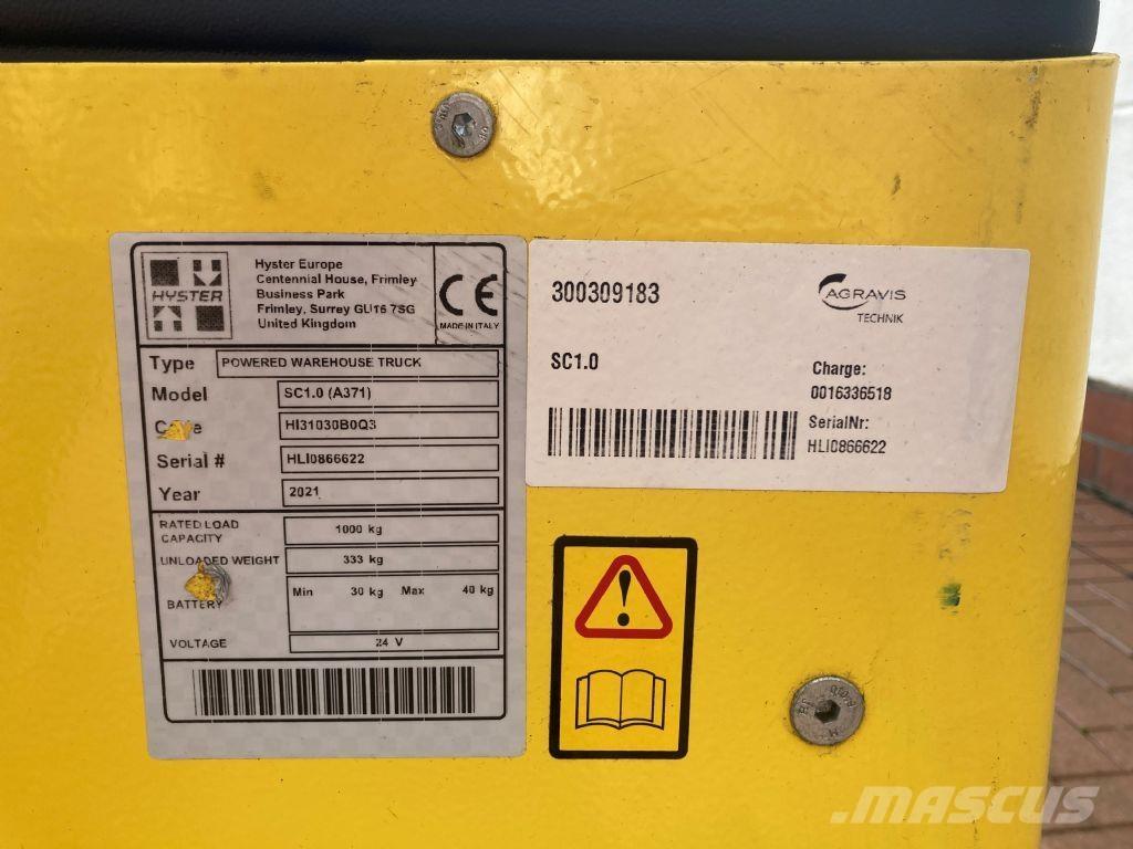 Hyster SC 1.0 Pedestrian stacker