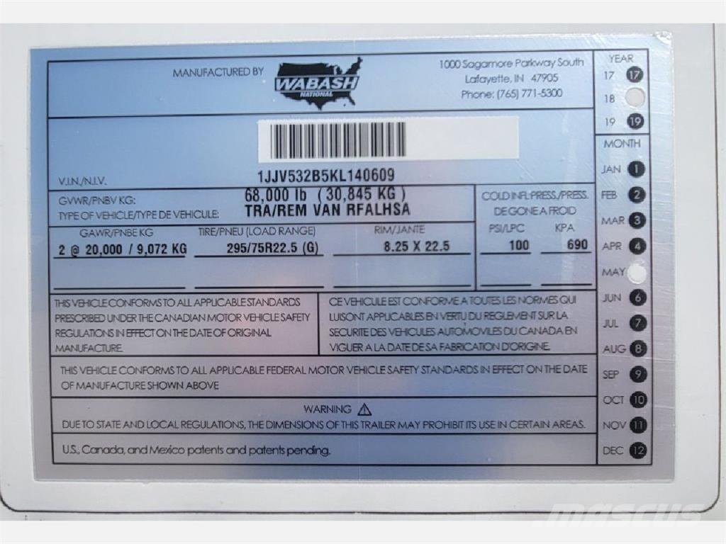 Wabash Reefer Temperature controlled semi-trailers