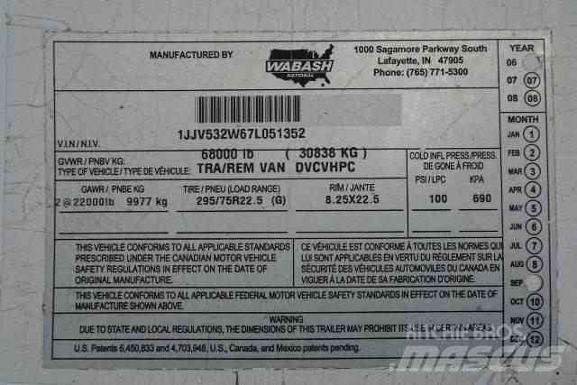 Wabash DVCVHPC Box body trailers