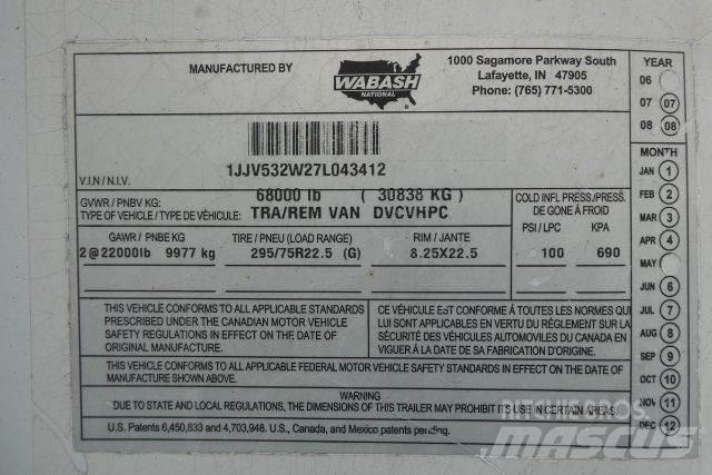 Wabash DVCVHPC Box body trailers
