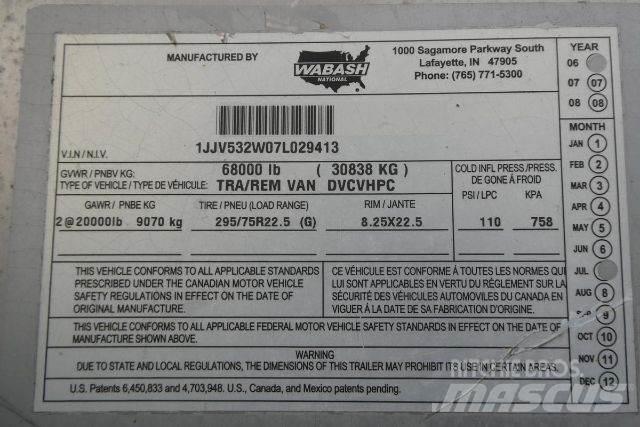 Wabash DVCVHPC Box body trailers