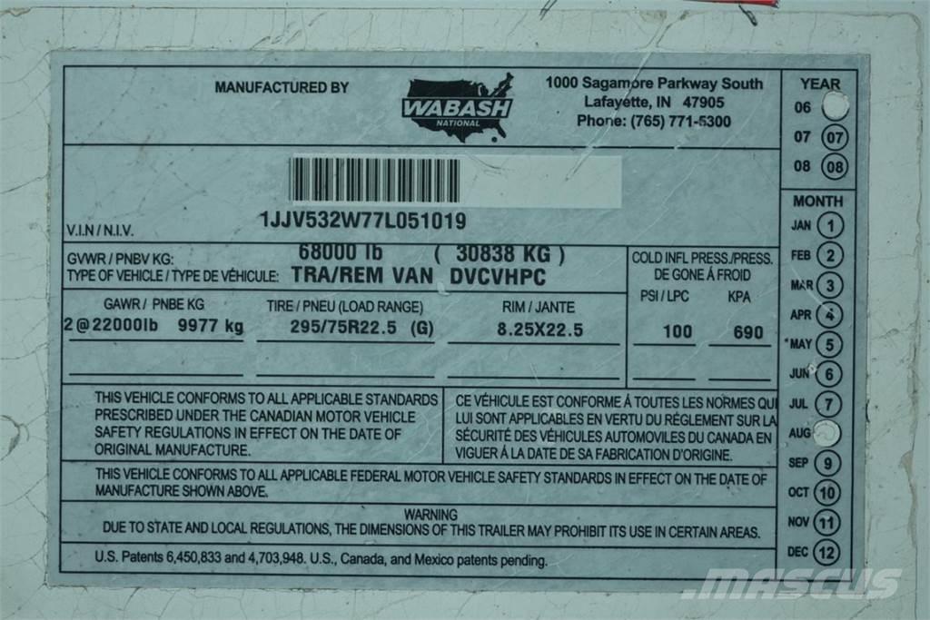 Wabash DVCVHPC Box body trailers