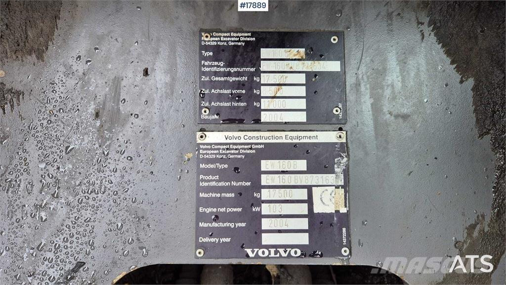 Volvo EW160B Wheeled excavators