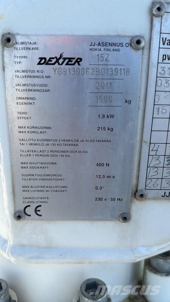 Dexter 15 Z Trailer mounted aerial platforms