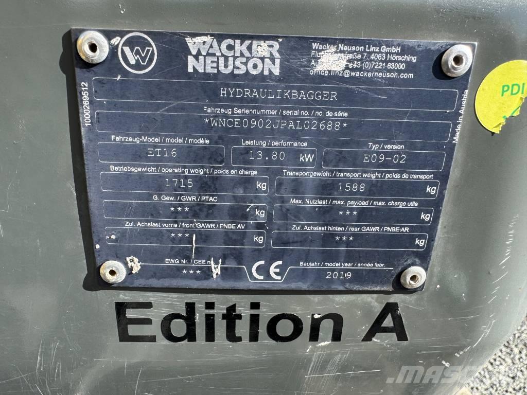 Wacker Neuson ET16 Crawler excavators