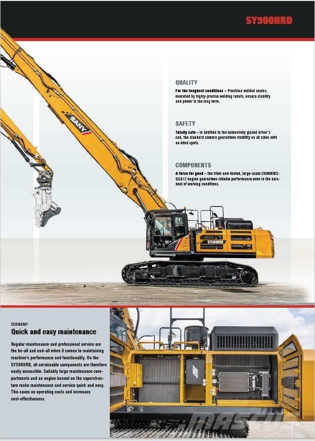 Sany SY500 HRD Demolition excavators