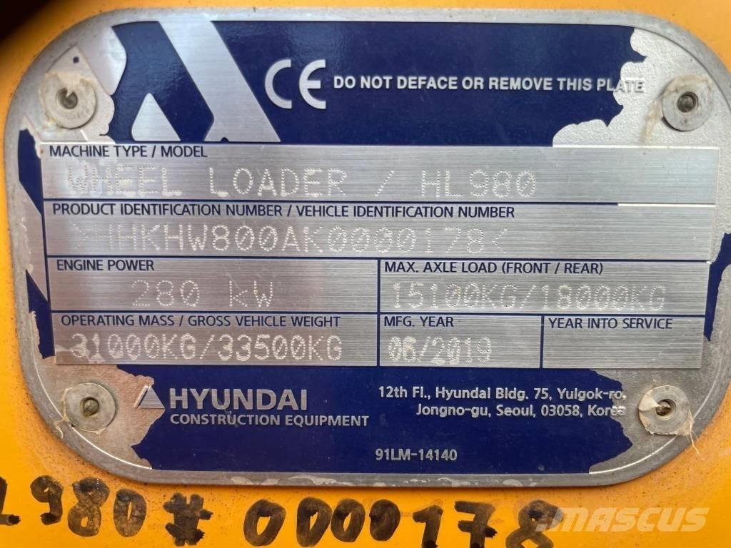 Hyundai HL 980 Wheel loaders