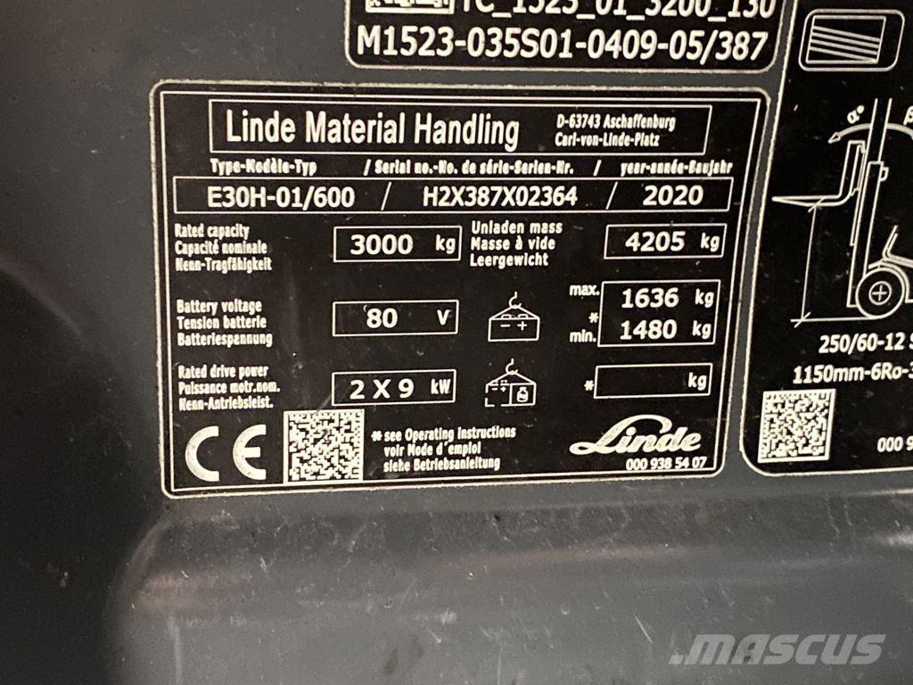 Linde E30H-01/600 Electric forklift trucks