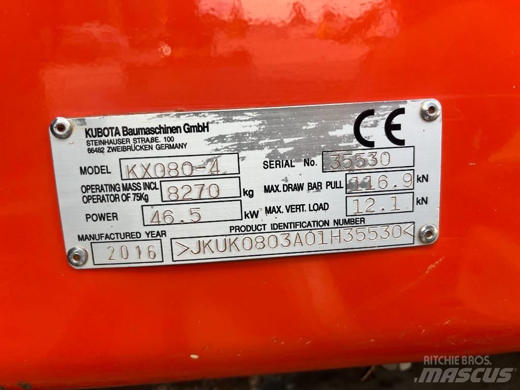 Kubota KX 080-4 Midi excavators  7t - 12t