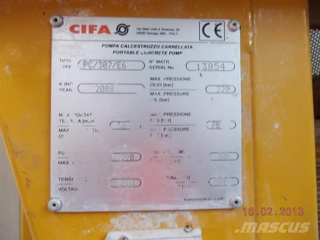 Cifa PC 307 E6 Concrete pump trucks