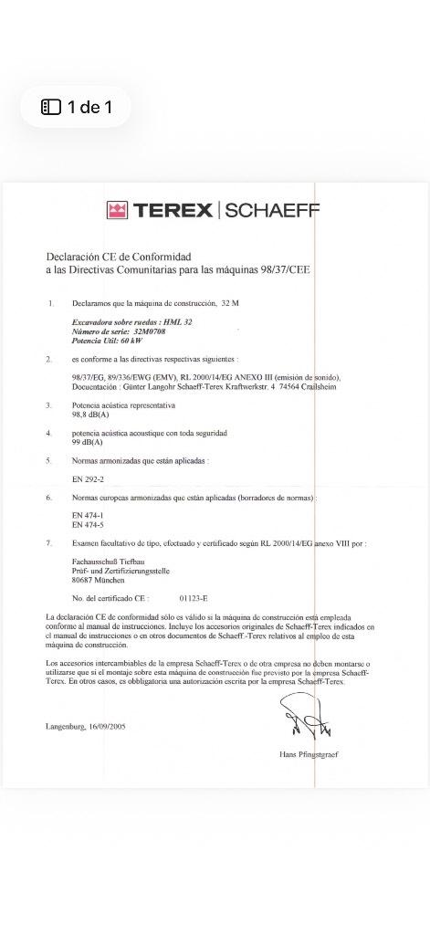 Terex HML 32 Wheeled excavators