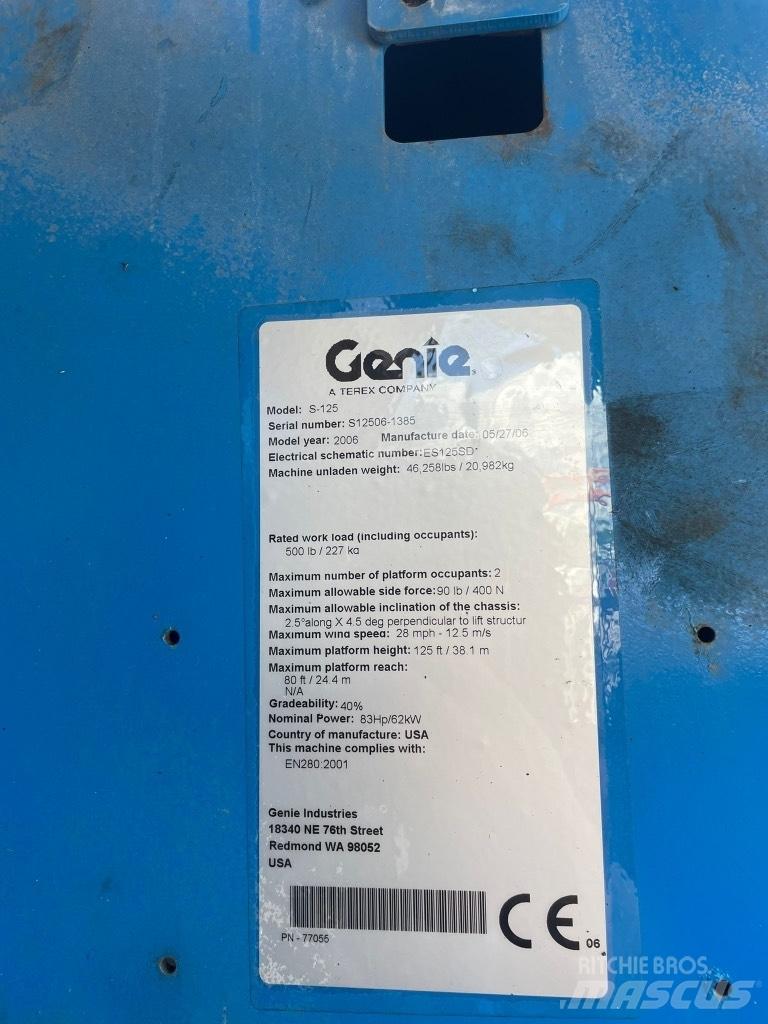 Genie S 125 Articulated boom lifts