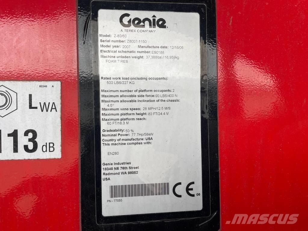 Genie Z 80/60 Articulated boom lifts