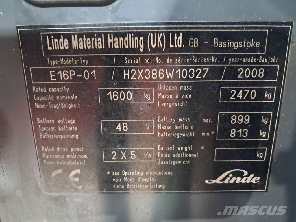 Linde E16P-01 Electric forklift trucks