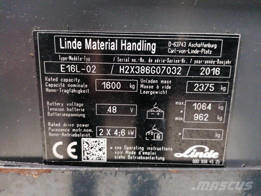Linde E16L-02 Electric forklift trucks