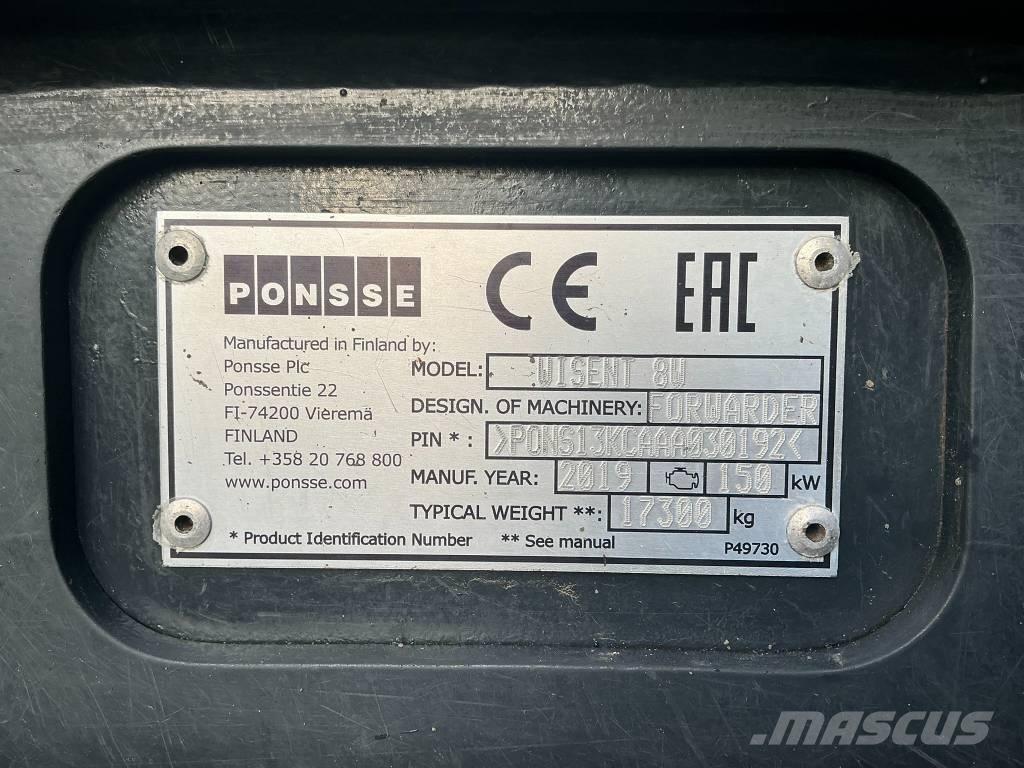 Ponsse Wisent 8W Forwarders