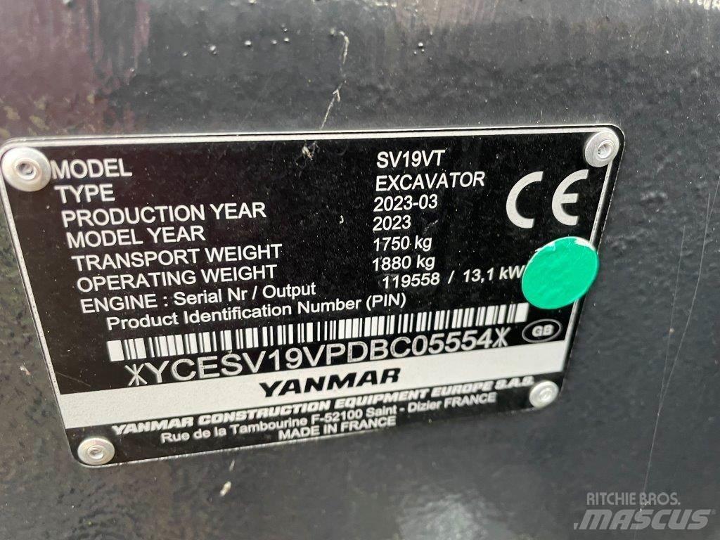 Yanmar SV19VT Midi excavators  7t - 12t