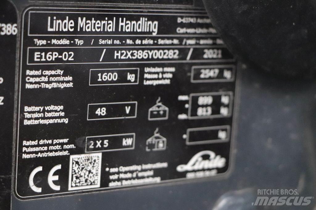 Linde E16P-02 Electric forklift trucks