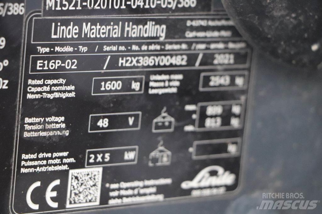 Linde E16P-02 Electric forklift trucks