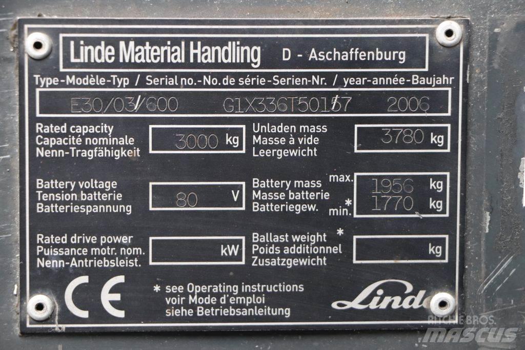 Linde E30S-03/600 Electric forklift trucks