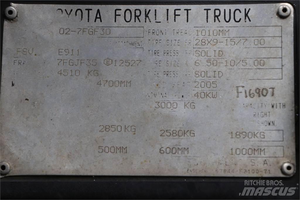 Toyota 02-7FGF30 LPG trucks