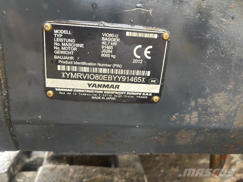 Yanmar Vio 80 U Midi excavators  7t - 12t