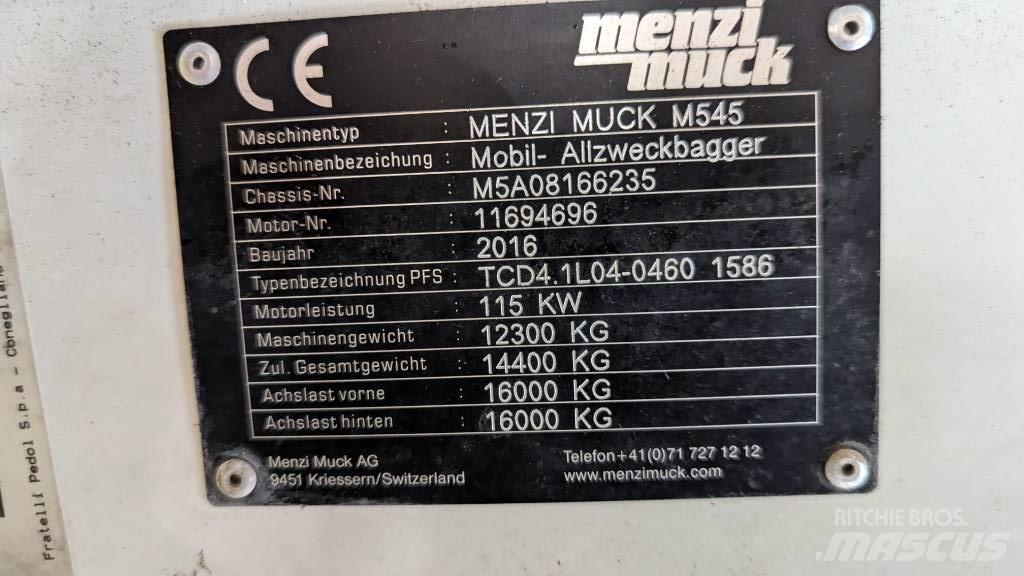 Menzi Muck M545 Wheeled excavators