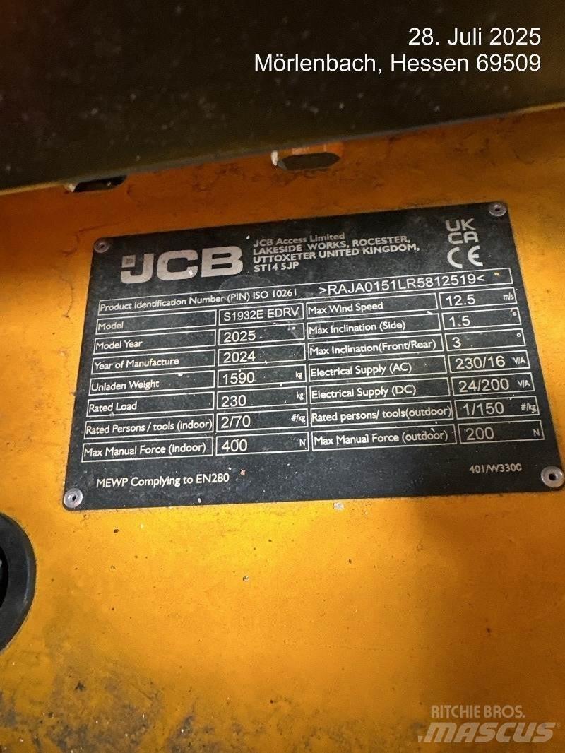 JCB S1932E Scissor lifts