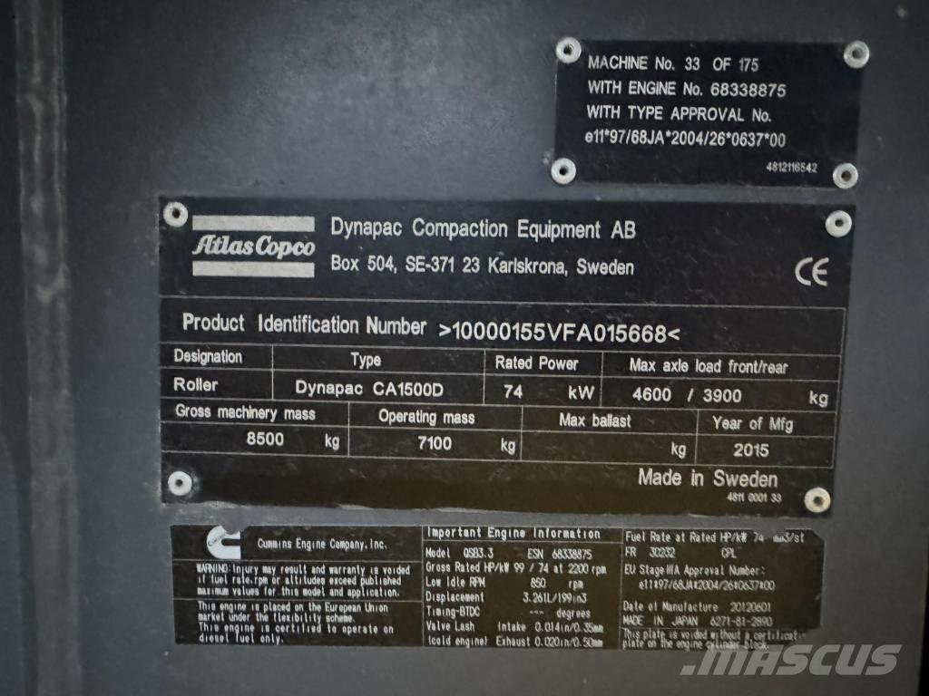 Dynapack CA1500D Single drum rollers