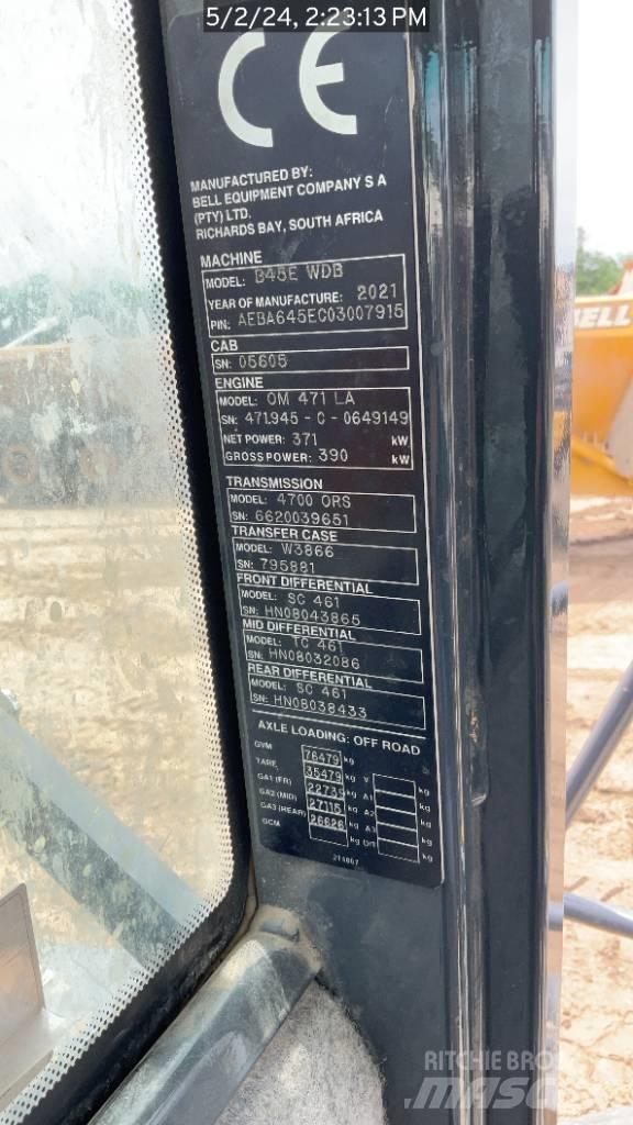 Bell B45E Articulated Dump Trucks (ADTs)