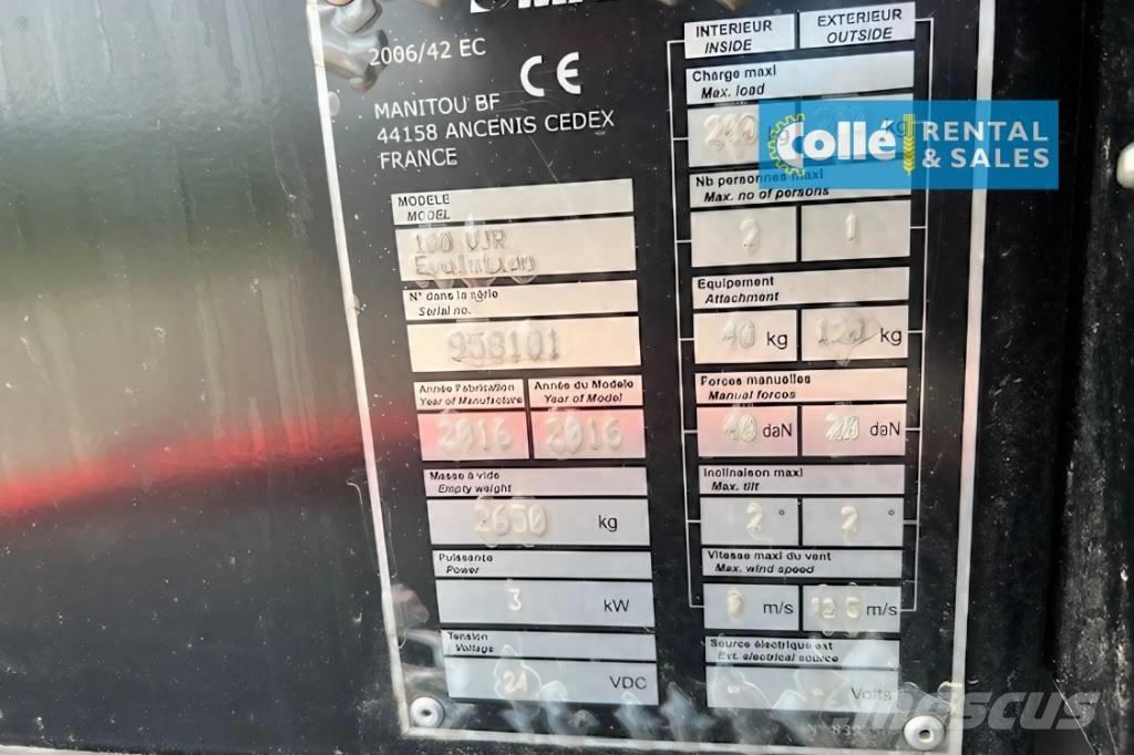 Manitou 100 VJR | 2014 Articulated boom lifts