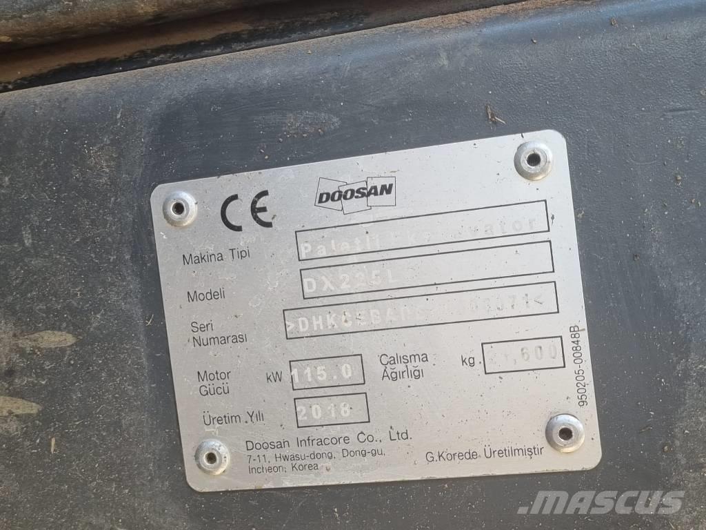 Doosan DX 225 Crawler excavators