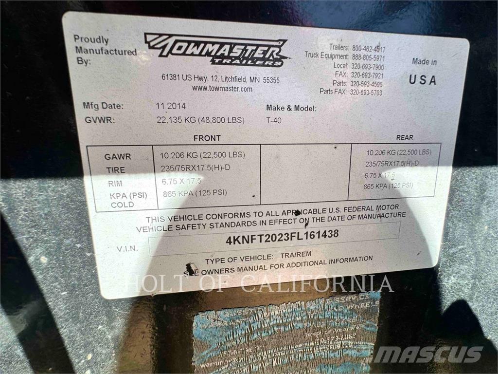 TOWMASTER T-40 Other trailers