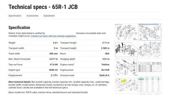 JCB 65 R1 Mini excavators < 7t (Mini diggers)