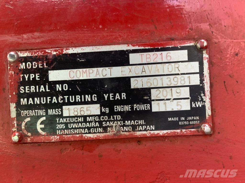 Takeuchi TB 216 Mini excavators < 7t (Mini diggers)