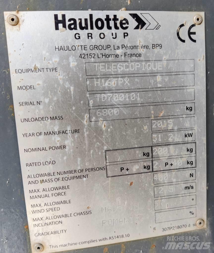 Haulotte H 16 TPX Telescopic boom lifts