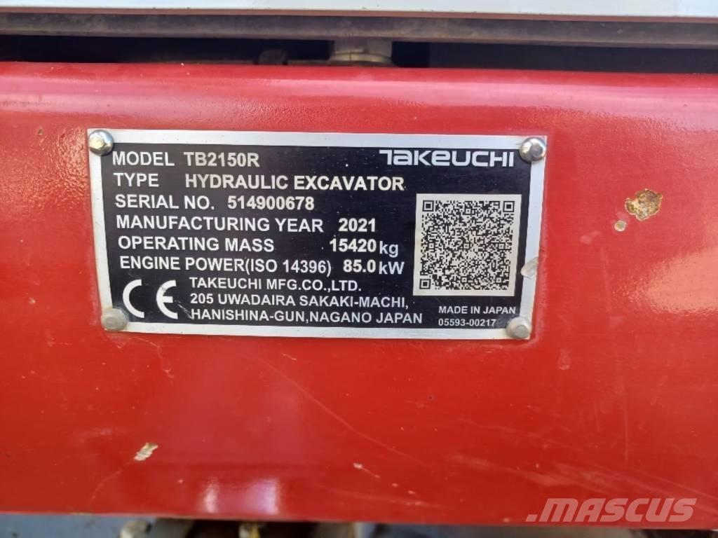 Takeuchi TB 2150 R Crawler excavators