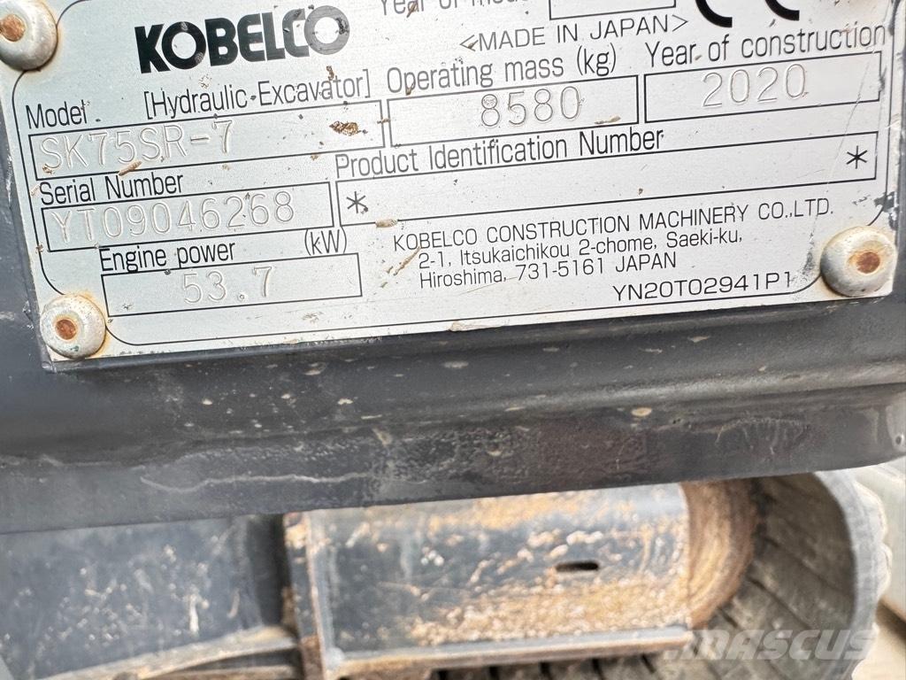 Kobelco SK75SR-7 Midi excavators  7t - 12t