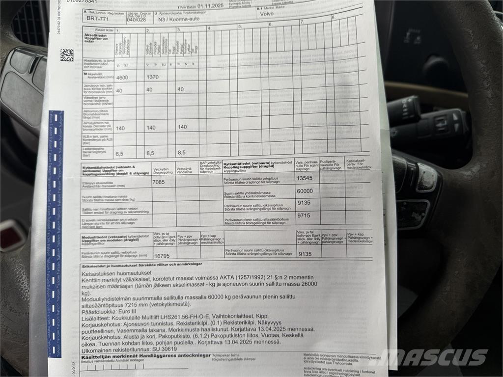 Volvo FH 520 6X2 Hook lift trucks